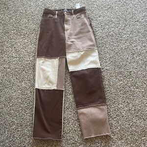 Hollister Patchwork Ultra High Rise Dad Jean